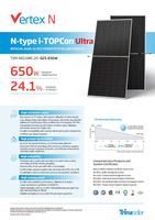 Panneau solaire photovoltaïque monocristallin bifacial de type N Topcon haute efficacité Longi Jinko JA Trina Aiko 650 Watt 650W