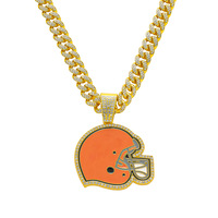 Nouvelle Chaîne Homme en Alliage Entièrement Ornée de Strass, Style Hip-Hop Personnalisé, Thème Casque d'Équipe de Football, pour l'Europe et les États-Unis