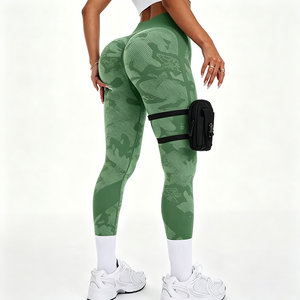 Legging de yoga camouflage taille haute, effet ventre plat, sans couture, respirant, extensible dans quatre directions, séchage rapide, pour le sport en extérieur - Product Image 3