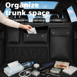 Organizador <span class=keywords><strong>de</strong></span> Maletero <span class=keywords><strong>de</strong></span> Coche OEM ODM, Bolsa <span class=keywords><strong>de</strong></span> Almacenamiento Extra Grande para Asiento Trasero, Organizador <span class=keywords><strong>de</strong></span> Bolsillos <span class=keywords><strong>de</strong></span> Cuero PVC - Product Image 3