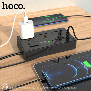 2022 Hoco OEM DC15 2 en 1 3 prises parasurtenseur 4 Ports de commutation de surcharge <span class=keywords><strong>USB</strong></span> <span class=keywords><strong>chargeur</strong></span> d'extension multi-prises - Product Image 6