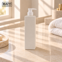 Bouteille de savon liquide carrée de 720 ml avec pompe, finition mate, bouteilles en plastique PE pour l'emballage des soins personnels, col à vis