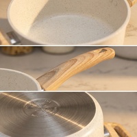 Batterie de cuisine en céramique antiadhésive moderne multifonctionnelle avec poignées détachables, comprenant marmite, poêle à frire et wok, pour la maison - Vente en gros usine