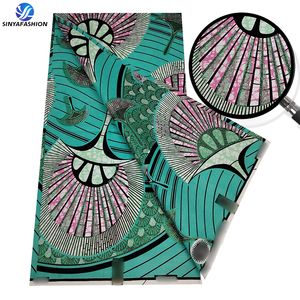 Tissu brodé <span class=keywords><strong>en</strong></span> <span class=keywords><strong>cire</strong></span> dorée, nouveau design magnifique, tissu imprimé <span class=keywords><strong>en</strong></span> <span class=keywords><strong>cire</strong></span> dorée, couture, robe pour femmes, haute qualité, 100% coton ciré - Product Image 4