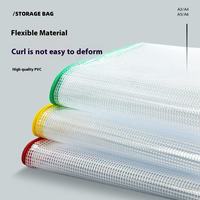 Bolsa de archivo de impresión de almacenamiento de datos de PVC transparente impermeable A5/A6 suministro transfronterizo con bolsa de carpeta de cremallera de malla