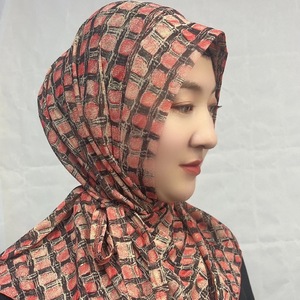 Hijab instantané à carreaux pour femmes musulmanes, style Dubaï Arabie Saoudite, foulard islamique, usage quotidien Turquie, voile modeste, vente en gros - Product Image 2