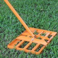Niveleur de pelouse résistant à l'usure JH-Mech Orange avec poignée réglable détachable et tête élargie, râteau de nivellement de pelouse