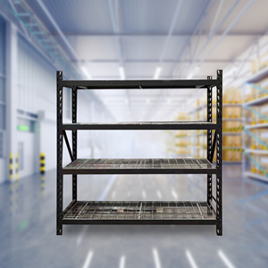 מדפי אחסון מתכווננים ועמידים מפלדה בעלת 4 שכבות, עם הגנה מפני קורוזיה, לאחסון במחסן או במוסך, מדפי משטחים ניתנים לערום. - Product Image 5