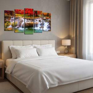 Impresión <span class=keywords><strong>de</strong></span> Arte en Acuarela <span class=keywords><strong>de</strong></span> Paisaje Moderno Personalizado, 5 Piezas, Decoración <span class=keywords><strong>para</strong></span> el Hogar, Impresiones <span class=keywords><strong>de</strong></span> Póster, Decoración <span class=keywords><strong>de</strong></span> Pared con Cascada Natural - Product Image 5