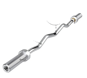 스프링 칼라가있는 핫 중공 컬 바 역도 이두근 컬을위한 2 인치 웨이트 플레이트 용 컬 바벨 바 - Product Image 1