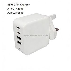 85W GaN Charger 4-Ports Fast Charging <strong>USB</strong> C PD 3.0 QC3.0 <strong>UK</strong> <strong>Plug</strong> for MacBook Laptop iPhone Samsung Travel Phones - Product Image 2