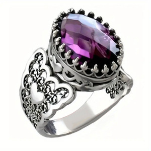 Anello a Corona Barocca a Forma di Cuore per Donne, Gioiello da Dito Vintage Stile Principessa - Product Image 1