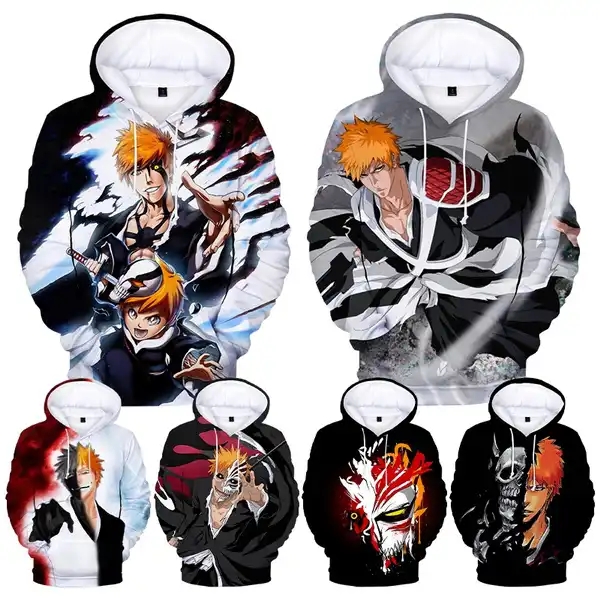 Vente en gros polyester japonais manga mort pull à capuche pull à capuche 3d imprimé anime sweat à capuche javel à capuche