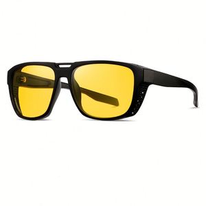 Lunettes de soleil polarisées carrées UV400 pour hommes et femmes, personnalisables avec logo, pour sports de plein air et conduite de nuit, collection 2025 - Product Image 2