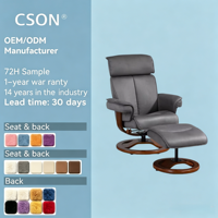Fauteuils inclinables en solde, base en bois, fauteuil inclinable manuel pivotant pour TV avec repose-pieds