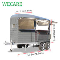 WECARE Remorque de rue mobile pour vente de nourriture, mini camion de restauration, chariot de café, de jus, de bière, de cocktails et de snacks à vendre