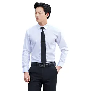 2023 नए पुरुषों के कार्यालय की शर्ट उच्च गुणवत्ता वाले औपचारिक 60% सूती कपड़े के वर्ग कॉलर और आकार के पुरुषों के बटन डाउन शर्ट
