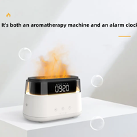 Humidificateur à flamme diffuseur d'arôme horloges LED humidificateur multifonction pour la maison et le bureau