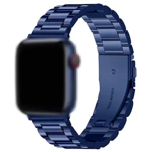 Correa de reloj de acero inoxidable de 38mm y 42mm, correa de reloj de varios colores con adaptador de hebilla clásica para Apple Watch Series 8 7 6