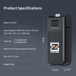 ZGCINE PK-H01 Pil Tutucu Kompakt Kısa Şarj Cihazı Uzatılmış Pil Tutucu D JI Osmo Pocket <span class=keywords><strong>3</strong></span> ile Uyumlu - Product Image 6