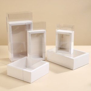 Thủ Thương Hiệu Trắng Trong Suốt Kraft Giấy Ngăn Kéo Thuận Tiện Rõ Ràng Frosted <span class=keywords><strong>PVC</strong></span> Tay Áo Trượt Hộp Rõ Ràng Cửa Sổ Cho Bao Bì - Product Image 1