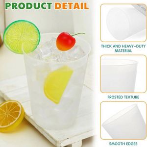 Vasos de Agua de Plástico Esmerilado de 16oz/12oz con Diseños de Logotipo Personalizados, Vasos Reutilizables Libres de BPA, Ideales para Fiestas y Eventos - Product Image 4