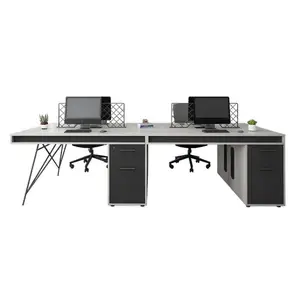 현대 목조 사무실 직원 테이블 서랍 2 3 인용 사무실 책상 컴퓨터 테이블 모듈 식 워크 스테이션