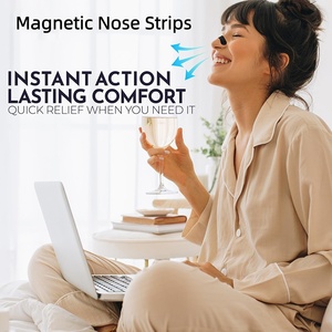 Strip Hidung Magnetik, (15 Pasang, Hitam), untuk 15 Hari - Strip Hidung Magnet Anti Mendengkur, Meningkatkan Oksigen & Memperbaiki Tidur - Product Image 1