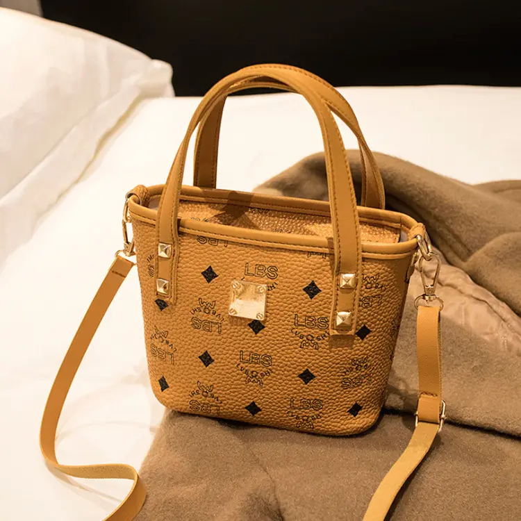 2022 Neue Damen Druck Retro Mini Bucket Bag Zero Wallet Kinder handtasche Damen Tasche Handtasche Großhandel