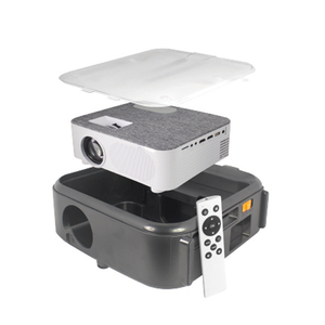 Proyector de tela con estuche de transporte, diseño portátil elegante, resolución de 1280x720, transmisor Bluetooth, múltiples opciones de entrada - Product Image 1