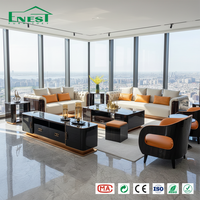 Canapé sectionnel Chesterfield de luxe en cuir véritable, mobilier design pour projets Majlis, villas et manoirs, ensemble de salon