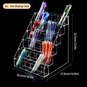 Hiện đại tùy chỉnh thân thiện với môi nhựa acrylic 3-Tier <span class=keywords><strong>cubby</strong></span> kệ bút hiển thị đứng với lắp ráp dễ dàng cho kệ siêu thị - Product Image 5