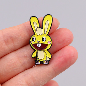 Sming Pin Enamel pohon bahagia Pin kelinci lucu kerah lencana topi hewan mode bros dibuat sesuai pesanan - Product Image 2