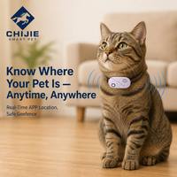 Traceur GPS intelligent compact pour animaux de compagnie avec application de localisation en temps réel, Bluetooth, étanche, anti-perte, alerte géofence en plastique pour chats et chiens