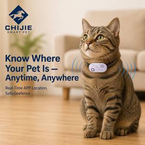 Traceur <span class=keywords><strong>GPS</strong></span> intelligent compact pour animaux de compagnie avec application de localisation en temps réel, Bluetooth, étanche, anti-perte, alerte géofence en plastique pour chats et chiens - Product Image 4