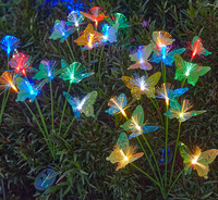 Lampes solaires de jardin étanches IP65 pour l'extérieur, forme de papillon et de fleur, lampe LED avec capteur de lumière, angle de faisceau de 360°