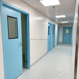 Portes de laboratoire et d'<span class=keywords><strong>atelier</strong></span> modernes électriques à <span class=keywords><strong>double</strong></span> <span class=keywords><strong>battant</strong></span>, personnalisables, en acier antibactérien, à isolation thermique, pour salles blanches - Product Image 5