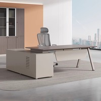 Ensemble de bureau et chaise de direction moderne et simple en PVC, personnalisable, sans peinture, mobilier de bureau pour patron/directeur général/général directeur