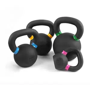 Free Weight Custom Logo Gusseisen Pulver beschichtete Kettle bells Set für den Großhandel