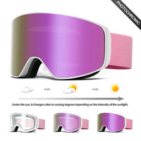 Lunettes de ski personnalisées CE du fabricant, verres photochromiques double couche anti-buée, lunettes de sport de neige design, lunettes de snowboard OEM