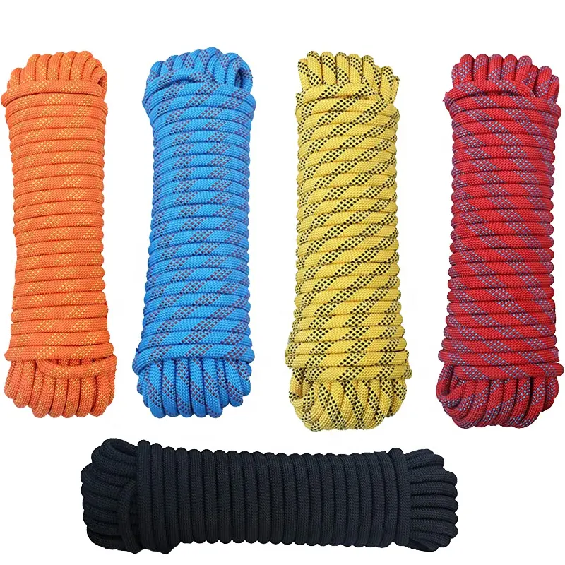 Customized Color Logo 8mm 10mm 10.5mm 11mm 12mm 14mm 16mm 18mm Static Dynamic Gym Climbing Rope For Outdoor Mountain Hiking