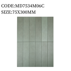 MD7534M05 Azulejos de Porcelana Color Amarillo Tierra de 75*300mm para Interiores, Azulejos de Pared para Aislamiento Térmico, <span class=keywords><strong>Familia</strong></span> Verde - Product Image 4