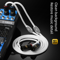 Câble audio de monitoring HIFI double XLR, 16 brins tressés OCC, plaqué argent avec fiche XLR plaquée or en cuivre pur pour haut-parleur