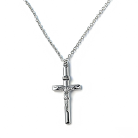 Collier Croix de Jésus en Acier Inoxydable Personnalisé de Luxe, Pendentif Hypoallergénique Étanche, Ne Se Décolore Jamais, Bijou Chrétien Tendance Unisexe