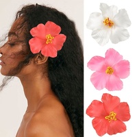 Offre spéciale transfrontalière 9cm en plastique fleur d'hibiscus pince à cheveux côté plage artificielle voyage épingle à cheveux mariée et maillot de bain