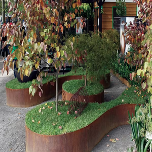 Bordure de jardin en acier Corten pour aménagement paysager, jardinière rectangulaire, bac à fleurs, ornement pour fenêtre ou parterre de fleurs - Product Image 5