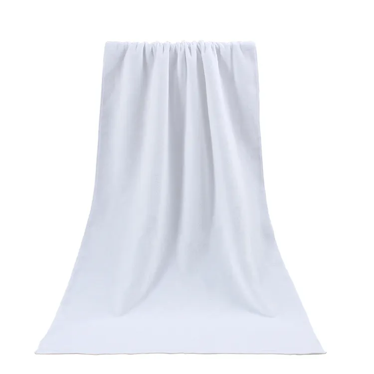 Serviette de bain blanche, serviette de bain en coton et Polyester pour Sublimation, de qualité supérieure, taille 76x152cm, 1 pièce