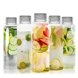 Bottiglia d'Acqua in Vetro Riutilizzabile Prodotta in Fabbrica, Contenitori in Vetro Borosilicato ad Alta Resistenza con Bocca Larga per Vino e Succhi - Product Image 2