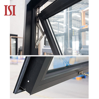 Toldo de cocina de aleación de aluminio de doble acristalamiento de marca superior, ventanas, nuevo diseño de vidrio templado con cortinas de persiana de estilo abierto oscilante