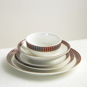Service de vaisselle moderne JQY, vaisselle de luxe, vaisselle minimaliste en porcelaine, vaisselle en céramique à motif diamant pour <span class=keywords><strong>restaurants</strong></span> - Product Image 5